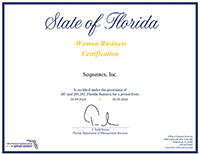 State of Florida Sequentex Woman owned Business Certification